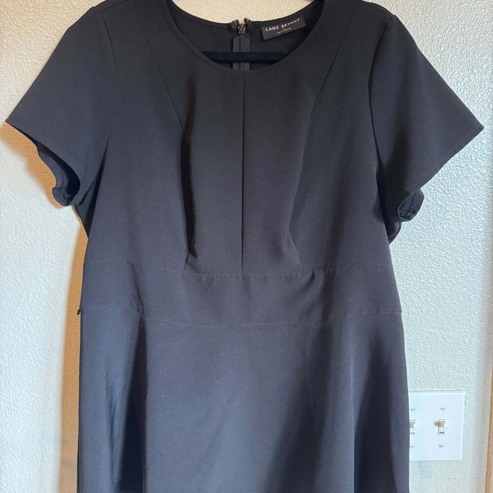 Lane Bryant Flare Black Scoop-Neck Fit & Flare Shirt Size 14